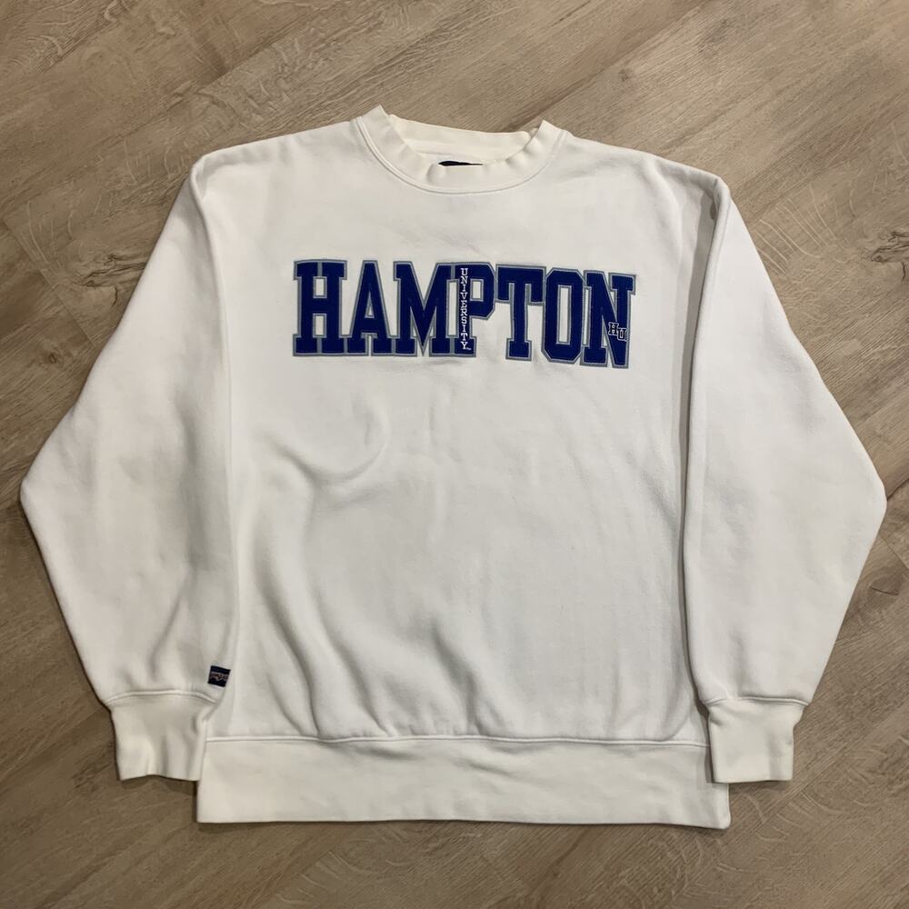 Vintage Y2K Hampton University Pirates Sweatshirt Men's Large L White Stitched